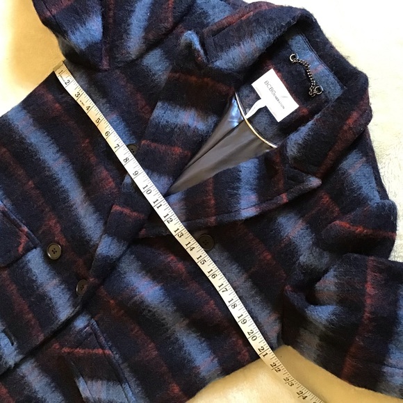 NWT BCBG generation bcbgeneration double breasted blue plaid wool blend coat - Picture 9 of 12